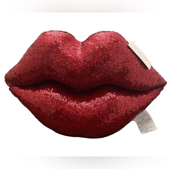Issac Mizrahi New York NWT Y2K Pinky Red Hot Lip Decorative Throw Pillow - Picture 3 of 8